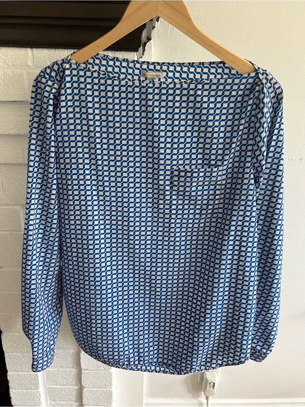 GAP Blue & White Patterned Long-Sleeve Tee